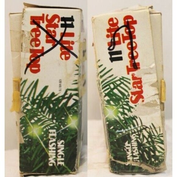 VTG Christmas Tree Top Angel Ornament 6" Small Plug In Ceramic Shimmer Dress - Picture 7 of 12